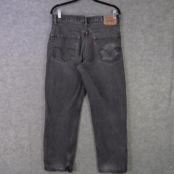 Levis 550 Jeans Mens 33x30 Faded Black Relaxed Fit Tapered Leg Denim Zip Fly - Picture 8 of 12
